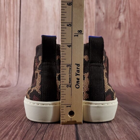 Rothys Womens 5 Chelsea Wildcat Cheetah Animal Print High Top Sneakers Retired - Picture 12 of 15